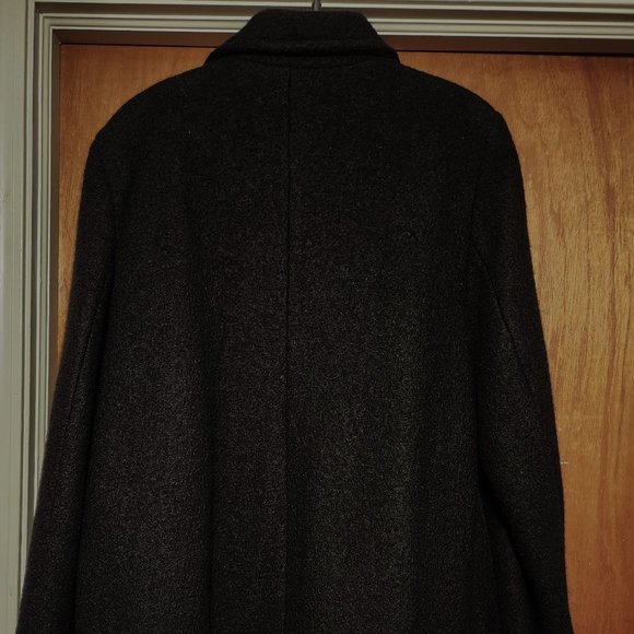 Women's Liz Claiborne Black Textured Wool Full Length Winter Coat Size 16 - Picture 3 of 5